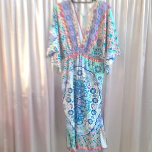 Umgee Size Medium Vibrant Multicolor Maxi Dress